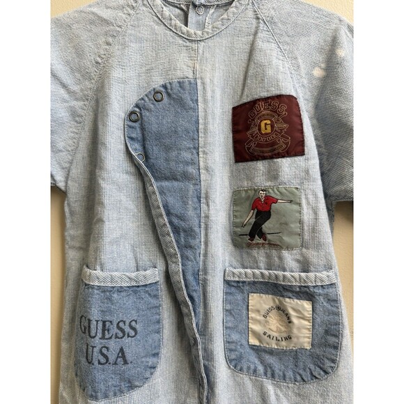 Vintage Baby Guess Denim Chambray Y2K Jumpsuit by Georges Marciano USA Size 12M - Picture 3 of 5